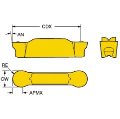 Płytka do profilowania N123L2-0800-RO2135, CoroCut® 1-2 Sandvik (N123L2-0800-RO2135)