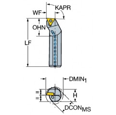 Wytaczak A20S-STFCL11-B1, CoroTurn® 107 Sandvik (A20S-STFCL11-B1)