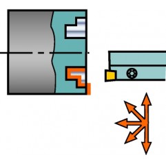 Oprawka z chwytem tradycyjnym do rowków czołowych RF123H25-2525B-220BM, CoroCut® 1-2 Sandvik (RF123H25-2525B-220BM)