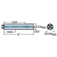Adapter z tłumikiem drgań z chwytu cylindrycznego na złącze 570-3C20200, CoroTurn® SL Sandvik (570-3C20200)