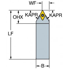 Oprawka z chwytem tradycyjnym do toczenia SDNCN2525M11, CoroTurn® 107 Sandvik (SDNCN2525M11)