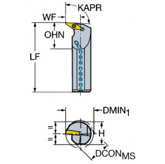 Wytaczak A16R-SVUBR11-EB1, CoroTurn® 107 Sandvik (A16R-SVUBR11-EB1)