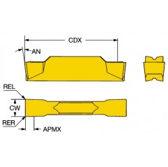 Płytka tokarska N123H2-0400-0004-TF1105, CoroCut® 1-2 Sandvik (N123H2-0400-0004-TF1105)