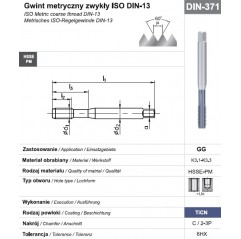 Gwintownik maszynowy wysokowydajny M5 DIN-371C HSSE-PM TICN GG FANAR  (C2-125501-0050)