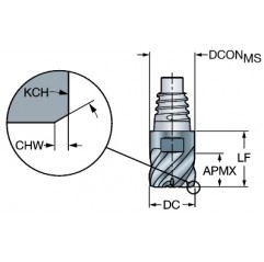 Węglikowa część robocza do obróbki wykończeniowej 316-10FM650-10000L1030, CoroMill® 316 Sandvik (316-10FM650-10000L1030)