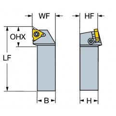 Oprawka z chwytem tradycyjnym do toczenia gwintów 266LFG-2525-22, CoroThread® 266 Sandvik (266LFG-2525-22)