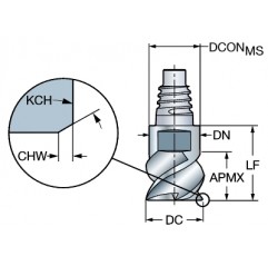 Węglikowa część robocza do fazowania 316-25SM345-25000AH10F, CoroMill® 316 Sandvik (316-25SM345-25000AH10F)