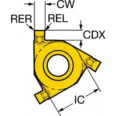 Płytka do toczenia rowków 254LG-22CC01-3151135, CoroThread® 266 Sandvik (254LG-22CC01-3151135)