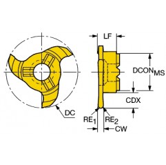 Węglikowa część robocza do rowków 327R12-2240020-RM1025, CoroMill® 327 Sandvik (327R12-2240020-RM1025)