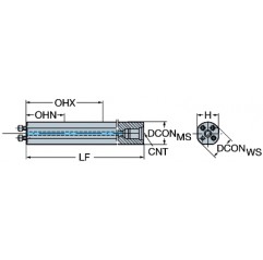 Adapter z chwytu cylindrycznego na złącze 570-2C32218, CoroTurn® SL Sandvik (570-2C32218)