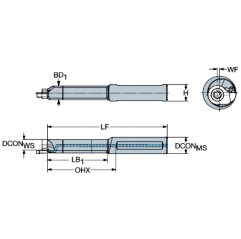 Adapter z chwytu cylindrycznego ze spłaszczeniem na złącze MB-E12-34-09, CoroCut® MB Sandvik (MB-E12-34-09)