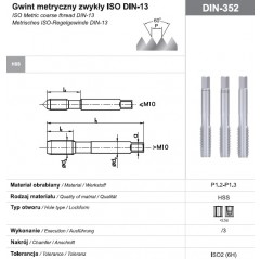 Komplet gwintowników ręcznych M27 NGMM/3 DIN-352 HSS 3 szt. FANAR  (A1-230001-0270)