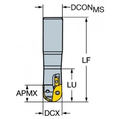 Frez trzpieniowy składany z czołem kulistym R216-10A16-050, CoroMill® 216 Sandvik (R216-10A16-050)