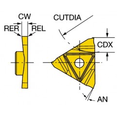 Płytka do toczenia rowków N123U3-0150-0000-GS1125, CoroCut® 3 Sandvik (N123U3-0150-0000-GS1125)