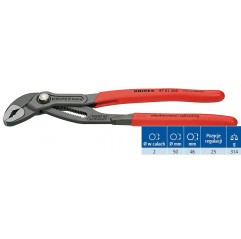 Szczypce do rur Cobra 250 mm 61 HRC 25 pozycji regulacji KNIPEX  (87 01 250)