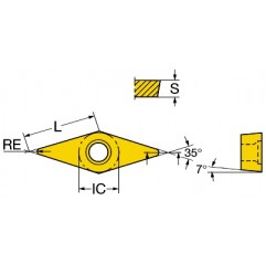 Płytka tokarska VCGX160408-ALH10, CoroTurn® 107 Sandvik (VCGX160408-ALH10)