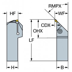 Oprawka z chwytem tradycyjnym do profilowania RX123G04-2020B-045, CoroCut® 1-2 Sandvik (RX123G04-2020B-045)