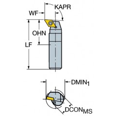 Węglikowy wytaczak tokarski z tłumikiem drgań F10M-SDUCR07-ER, CoroTurn® 107 Sandvik (F10M-SDUCR07-ER)