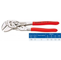 Szczypce-klucz 180 mm niklowane 13 pozycji regulacji KNIPEX  (86 03 180)