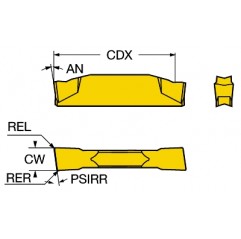 Płytka do przecinania R123F2-0250-1001-CS1125, CoroCut® 1-2 Sandvik (R123F2-0250-1001-CS1125)