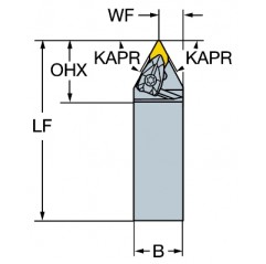 Narzędzie tokarskie z chwytem tradycyjnym DDNNN3232P15, T-Max® P Sandvik (DDNNN3232P15)