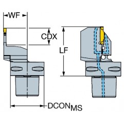 Oprawka do przecinania i toczenia rowków C4-RF123E15C27060E, CoroCut® 1-2 Sandvik (C4-RF123E15C27060E)