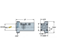 Adapter z chwytu prostokątnego na złącze Coromant Capto® C4-LC2085-5048 Sandvik (C4-LC2085-5048)