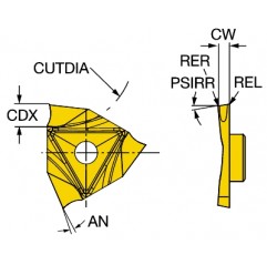 Płytka do przecinania R123T3-0100-0500-CS1125, CoroCut® 3 Sandvik (R123T3-0100-0500-CS1125)