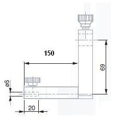 Uchwyt końcówki pomiarowej wydłużający do 185 mm (L150 mm) TESA  (00760087)