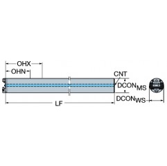 Szybkowymienny adapter z tłumikiem drgań z chwytu cylindrycznym na złącze 570-3C801200, CoroTurn® SL Sandvik (570-3C801200)