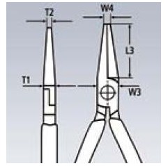 Szczypce tnące półokrągłe wydłużone 200 mm 1000V chromowane KNIPEX  (26 16 200)