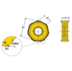 Płytki frezarskie 745R-2109E-M311040, CoroMill® 745 Sandvik (745R-2109E-M311040)