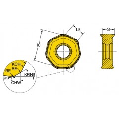 Płytki frezarskie 745R-2109E-M501130, CoroMill® 745 Sandvik (745R-2109E-M501130)