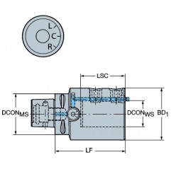 Adapter ze złącza Coromant Capto® na chwyt cylindryczny C6-131-00098-25 Sandvik (C6-131-00098-25)