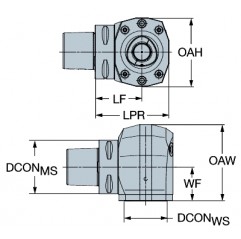 Adapter redukcyjny C8-R-C6-L-72050, Coromant Capto® 90° Sandvik (C8-R-C6-L-72050)