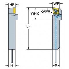 Oprawka systemu QS do toczenia QS-SCLCR1616E09HP, CoroThread® 107 Sandvik (QS-SCLCR1616E09HP)