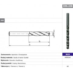 Wiertło kręte NWKA fi 6,0 57/93 mm HSSE szlifowane INOX FANAR  (W2-101811-0600)