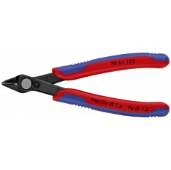 Szczypce tnące Electronic Super Knips czernione z wielokomponentowymi nasadkami 125 mm KNIPEX (78 61 125)