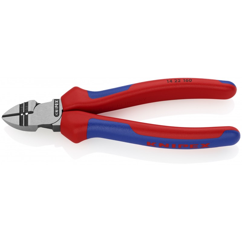 Szczypce tnące boczne do ściągania izolacji fosforanowane, czarne 160 mm KNIPEX (14 22 160) Szczypce tnące boczne do ściągania izolacji fosforanowane, czarne 160 mm KNIPEX (14 22 160)