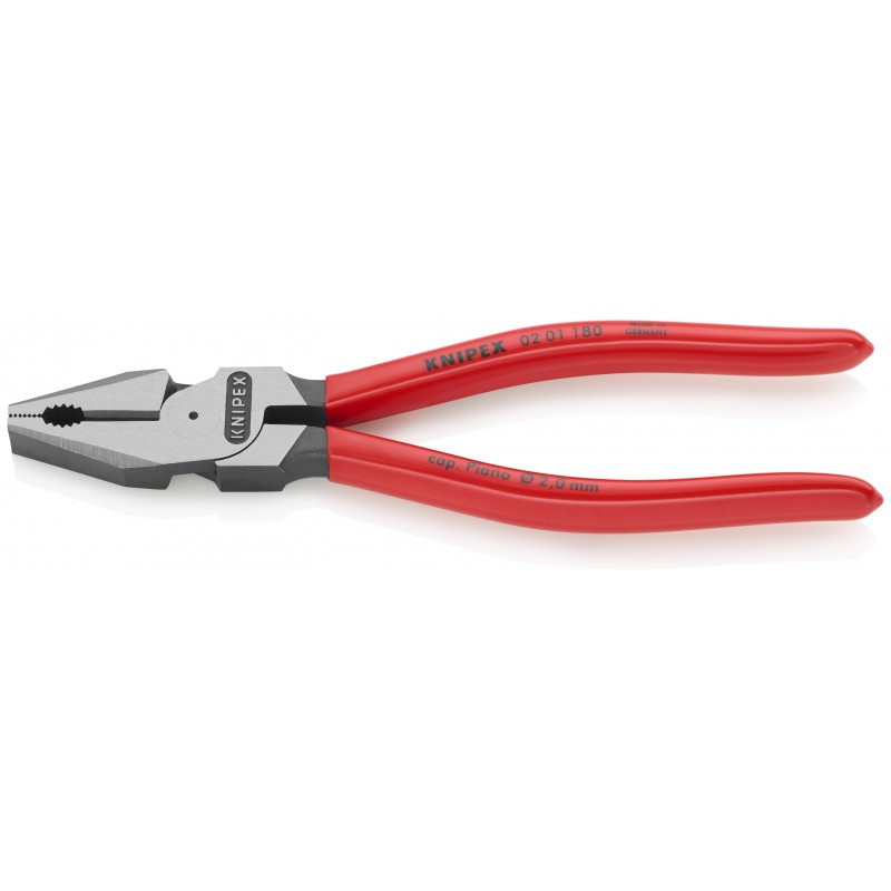 Szczypce uniwersalne o zwiększonym przełożeniu fosforanowane, czarne 180 mm KNIPEX (02 01 180) Szczypce uniwersalne o zwiększonym przełożeniu fosforanowane, czarne 180 mm KNIPEX (02 01 180)