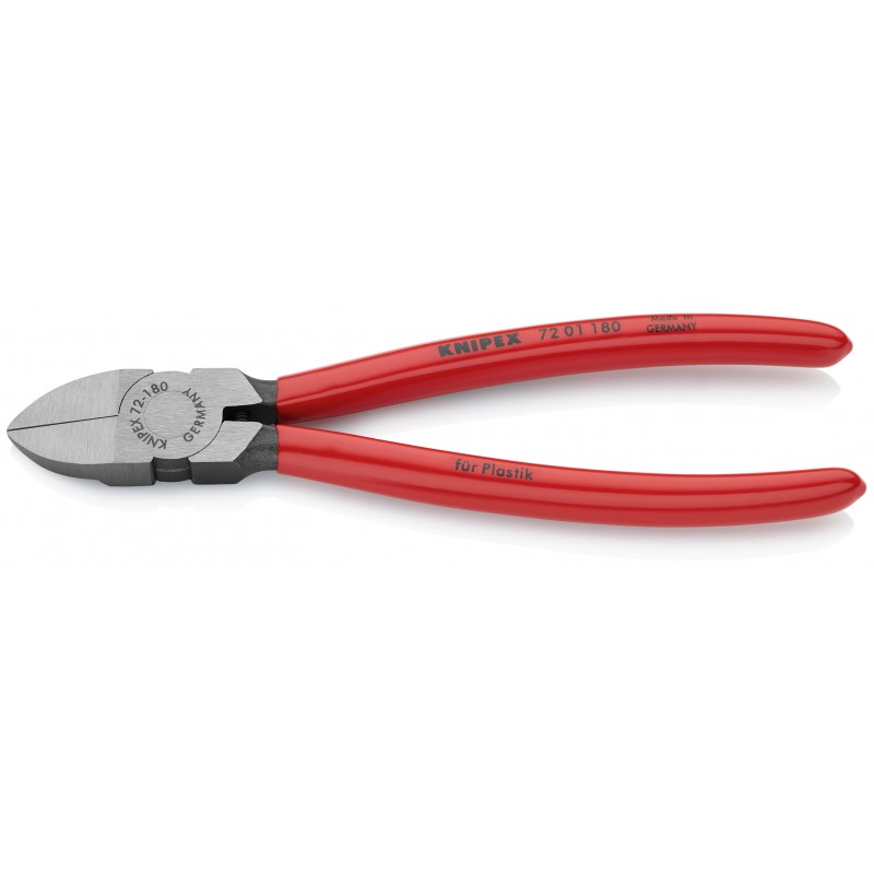 Szczypce tnące boczne do tworzywa sztucznego 180 mm KNIPEX (72 01 180)