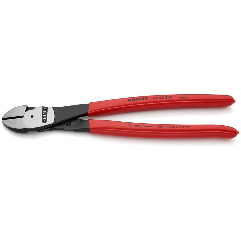 Szczypce tnące boczne o zwiększonym przełożeniu fosforanowane, czarne 250 mm KNIPEX (74 01 250) Szczypce tnące boczne o zwiększonym przełożeniu fosforanowane, czarne 250 mm KNIPEX (74 01 250)