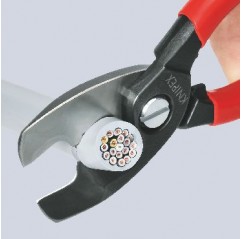Nożyce do kabli z podwójnym ostrzem z wielokomponentowymi nasadkami 200 mm KNIPEX (95 12 200)
