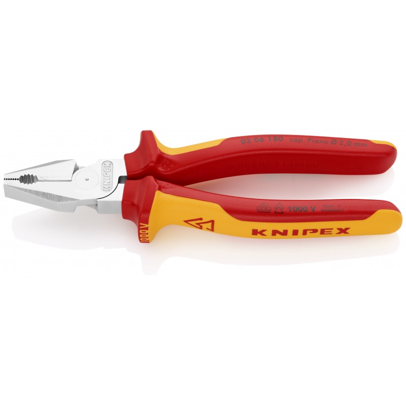 Szczypce uniwersalne o zwiększonym przełożeniu chromowane 180 mm KNIPEX (02 06 180)