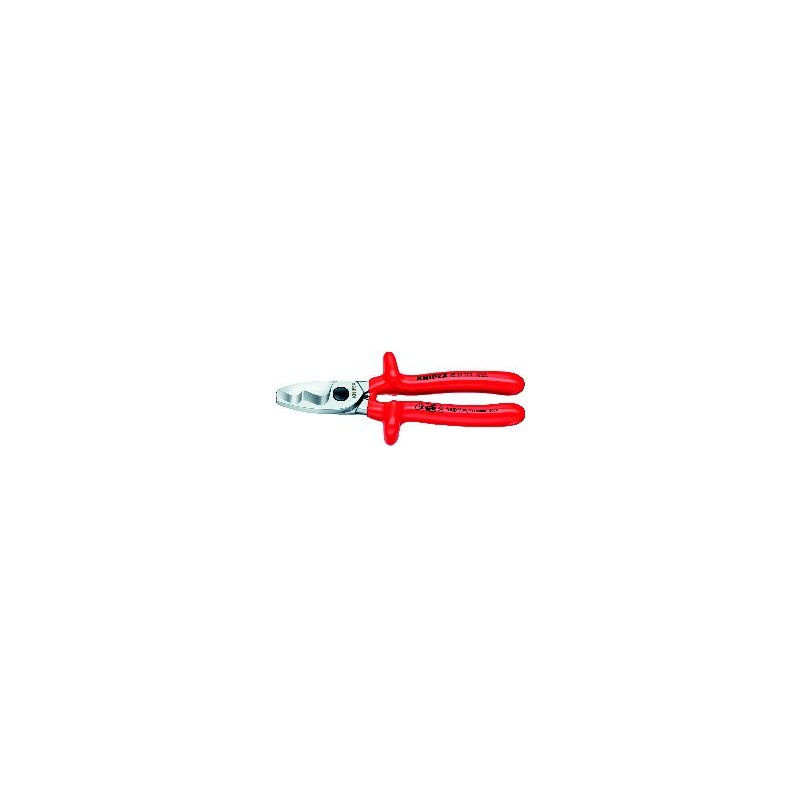 Nożyce do kabli z podwójnym ostrzem izolowane zanurzeniowo wg VDE 200 mm KNIPEX (95 17 200)