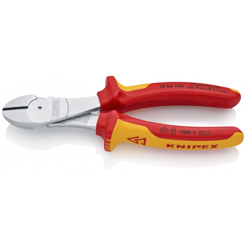Szczypce tnące boczne o zwiększonym przełożeniu chromowane 180 mm KNIPEX (74 06 180) Szczypce tnące boczne o zwiększonym przełożeniu chromowane 180 mm KNIPEX (74 06 180)