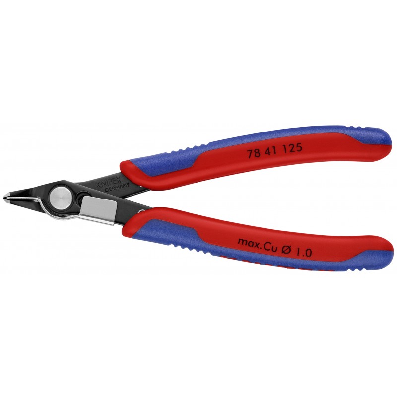 Szczypce tnące Electronic Super Knips czernione z wielokomponentowymi nasadkami 125 mm KNIPEX (78 41 125)