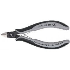 Precyzyjne szczypce tnące boczne dla elektroników ESD czernione 125 mm KNIPEX (79 42 125 ESD)