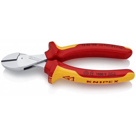 Szczypce tnące boczne X-Cut chromowane 160 mm KNIPEX (73 06 160)