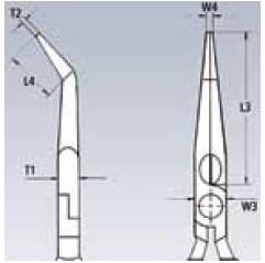 Szczypce tnące półokrągłe wygięte 160 mm 1000V chromowane KNIPEX  (25 26 160)